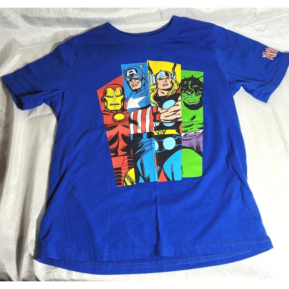 Marvel The Avengers Boy's Short Sleeve T-Shirt - Royal‎ Blue - Size 6